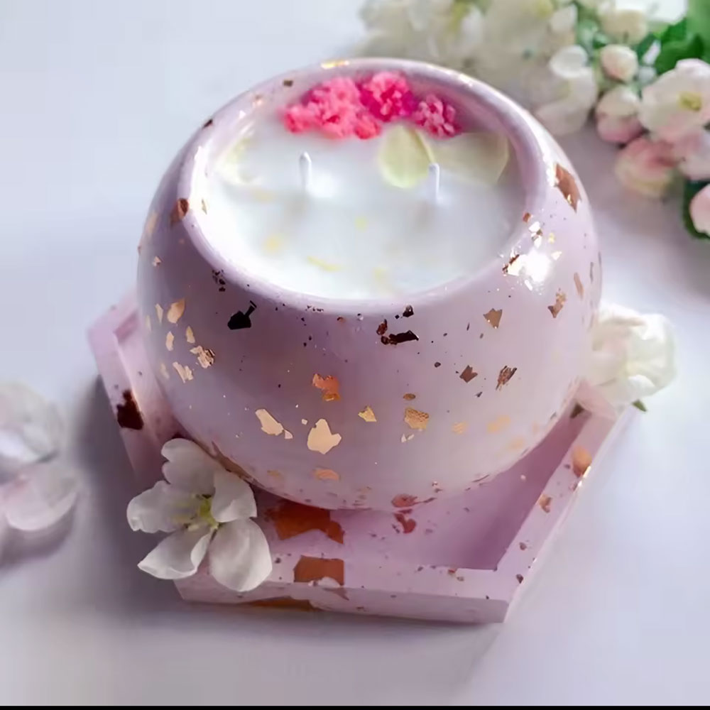 Silicone Mold Round Candle Hol - Succulent Set 评论和价格