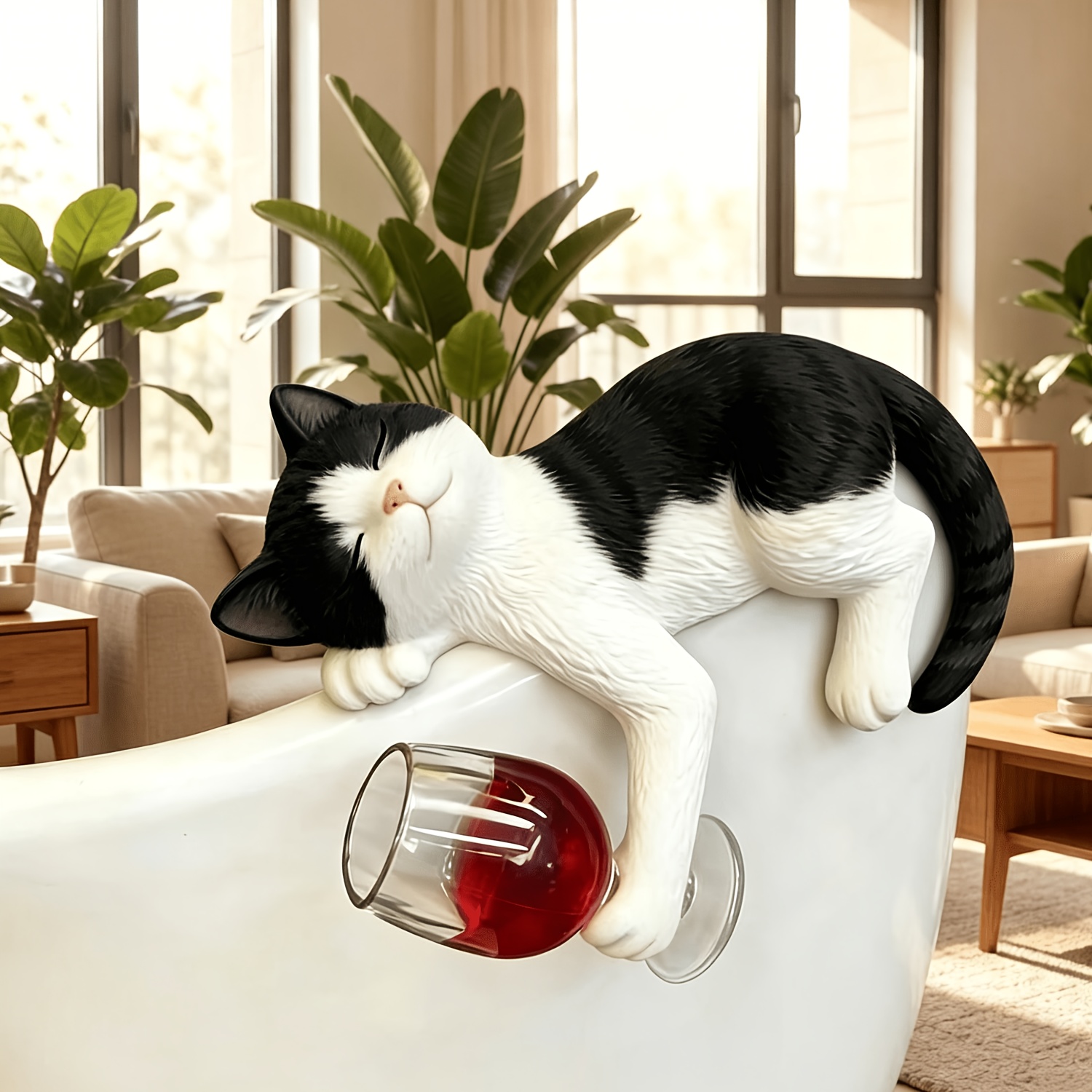 Funny Drunk Tired Tuxedo Cat F - Terracotta Pot 评论和价格