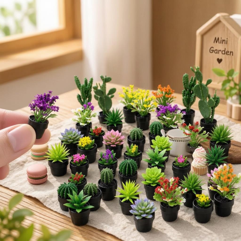 8Pcs Miniature Plastic Potted  - Succulent Set 评论和价格